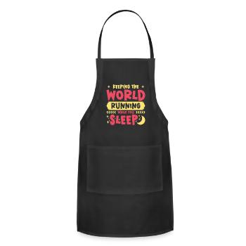 Night Shift Worker Graveyard Duty - Adjustable Apron - black - Front - Julia (174cm)