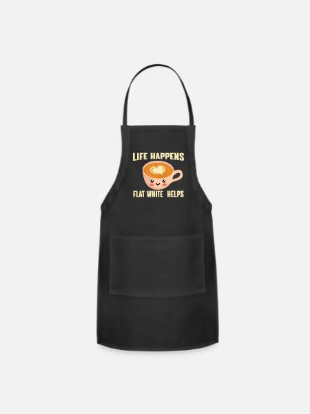Flat White - Adjustable Apron - black