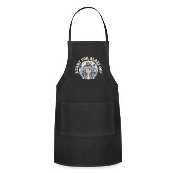 Ready For Blast Off Spacecraft Cosmonaut Astronaut - Adjustable Apron - black - Front - Julia (174cm)