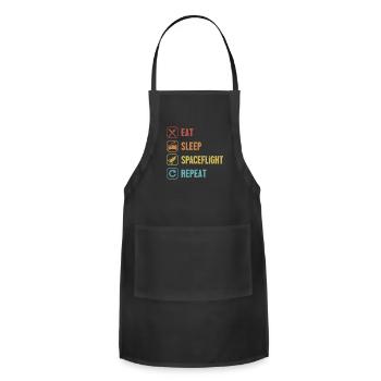 Eat Sleep Spaceflight Repeat Spacecraft Cosmonaut - Adjustable Apron - black - Front - Julia (174cm)
