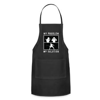 Fencer My Problem My Solution Pictogram Dad Mom - Adjustable Apron - black - Front - Julia (174cm)