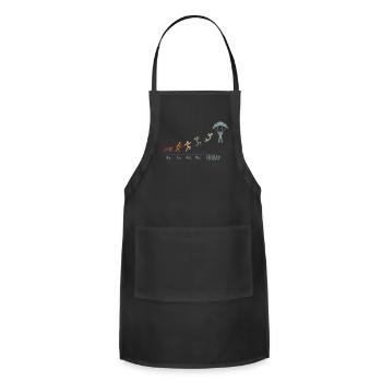 Parachuting, SKYDIVE SKYDIVING SKYDIVER, Weekend - Adjustable Apron - black - Front - Julia (174cm)