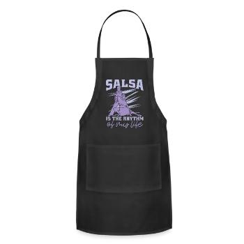 Salsa Dance Salsa Is The Rhythm Of Mambo Music - Adjustable Apron - black - Front - Julia (174cm)