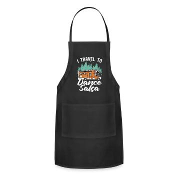 Salsa Dance I Travel To Dance Salsa Mambo Music - Adjustable Apron - black - Front - Julia (174cm)
