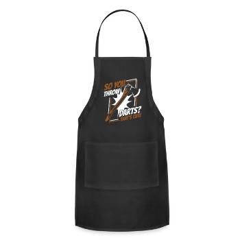 So You Throw Darts That's Cute Axe Throwing Game - Adjustable Apron - black - Front - Julia (174cm)