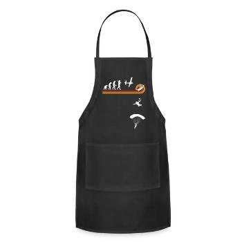 Skydive parachutist, parachute skydiver gift - Adjustable Apron - black - Front - Julia (174cm)