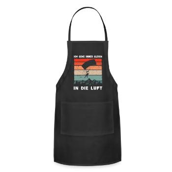 Skydive parachutist, parachute skydiver gift - Adjustable Apron - black - Front - Julia (174cm)