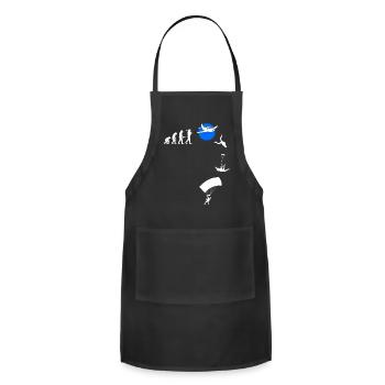 Skydive parachutist, parachute skydiver gift - Adjustable Apron - black - Front - Julia (174cm)