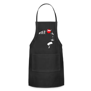 Skydive parachutist, parachute skydiver gift - Adjustable Apron - black - Front - Julia (174cm)