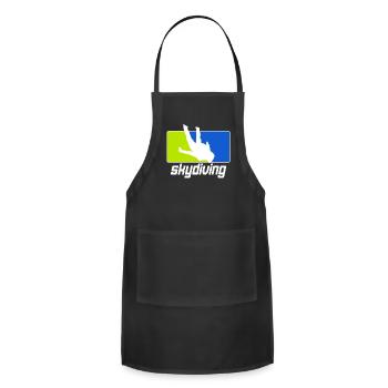 Skydive parachutist, parachute skydiver gift - Adjustable Apron - black - Front - Julia (174cm)