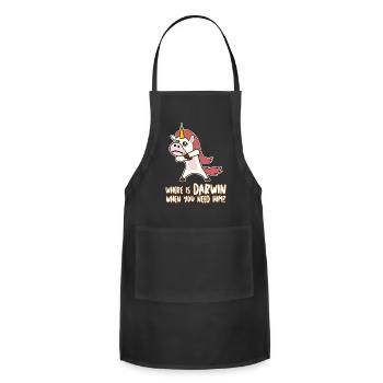 Darwinism Misanthrope Darwin Award - Adjustable Apron - black - Front - Julia (174cm)
