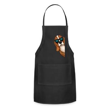 Cool Basset Hound Dog Lover Kids Sunglasses Basset - Adjustable Apron - black - Front - Julia (174cm)