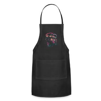 Hardcore Rave Raver DJ House-EDM Music Gorilla - Adjustable Apron - black - Front - Julia (174cm)