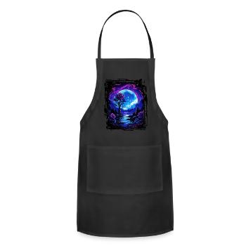 Dreamlike moonlight and a magical rose - Adjustable Apron - black - Front - Julia (174cm)