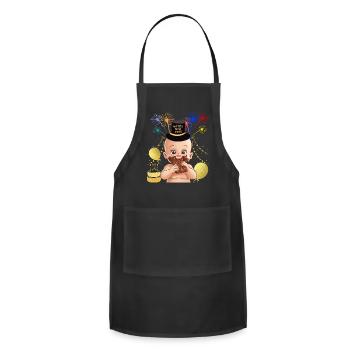 Happy New Year 2025 - Baby New Year - Adjustable Apron - black - Front - Julia (174cm)