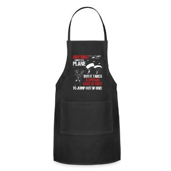 Skydive parachutist, parachute skydiver gift - Adjustable Apron - black - Front - Julia (174cm)