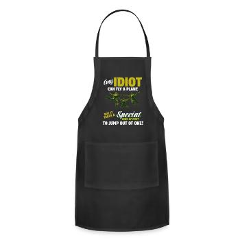 Skydive parachutist, parachute skydiver gift - Adjustable Apron - black - Front - Julia (174cm)