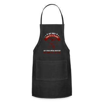 Skydive parachutist, parachute skydiver gift - Adjustable Apron - black - Front - Julia (174cm)