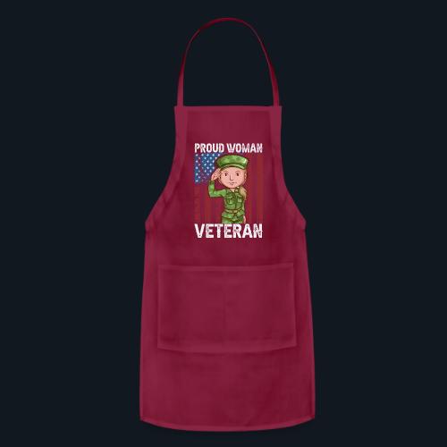 Proud Woman Veteran - Adjustable Apron