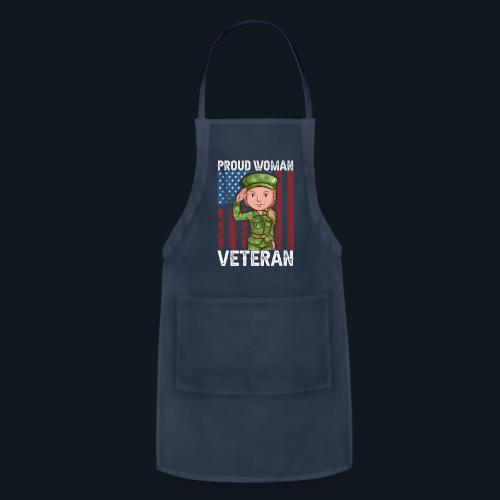 Proud Woman Veteran - Adjustable Apron
