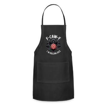 Raven D20 Dice Pun Tee - Adjustable Apron - black - Front - Julia (174cm)