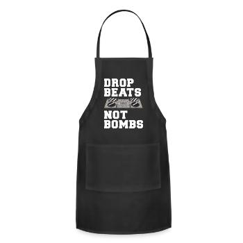 Drop Beats Not Bombs DJ Controller Tee - Adjustable Apron - black - Front - Julia (174cm)