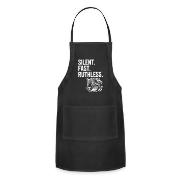 Silent. Fast. Ruthless. - Adjustable Apron - black - Front - Julia (174cm)