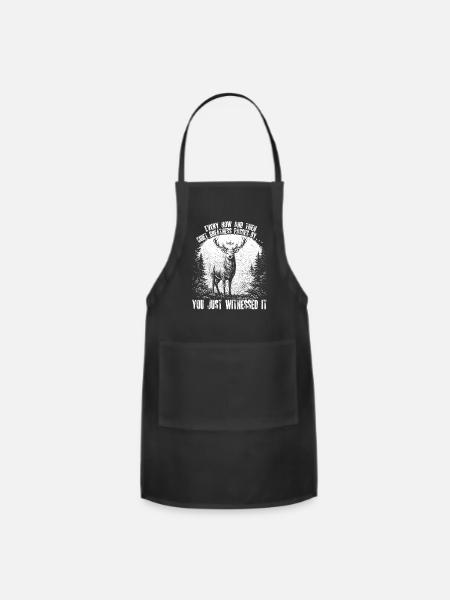 Deer in Forest Bold Quote - Adjustable Apron - black