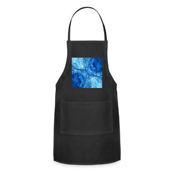 Azure Fluid Abstract Wave - Adjustable Apron - black - Front - Julia (174cm)