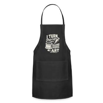 I Turn Cakes Into Art - Adjustable Apron - black - Front - Julia (174cm)
