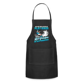 Waterski Grandpa Grandfather Waterskiing Water Ski - Adjustable Apron - black - Front - Julia (174cm)