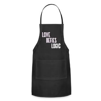 LOVE DEFIES LOGIC (pd148) - Adjustable Apron - black - Front - Julia (174cm)