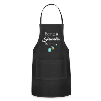 Being A Jeweler Is Easy Diamonds Geoscientist - Adjustable Apron - black - Front - Julia (174cm)