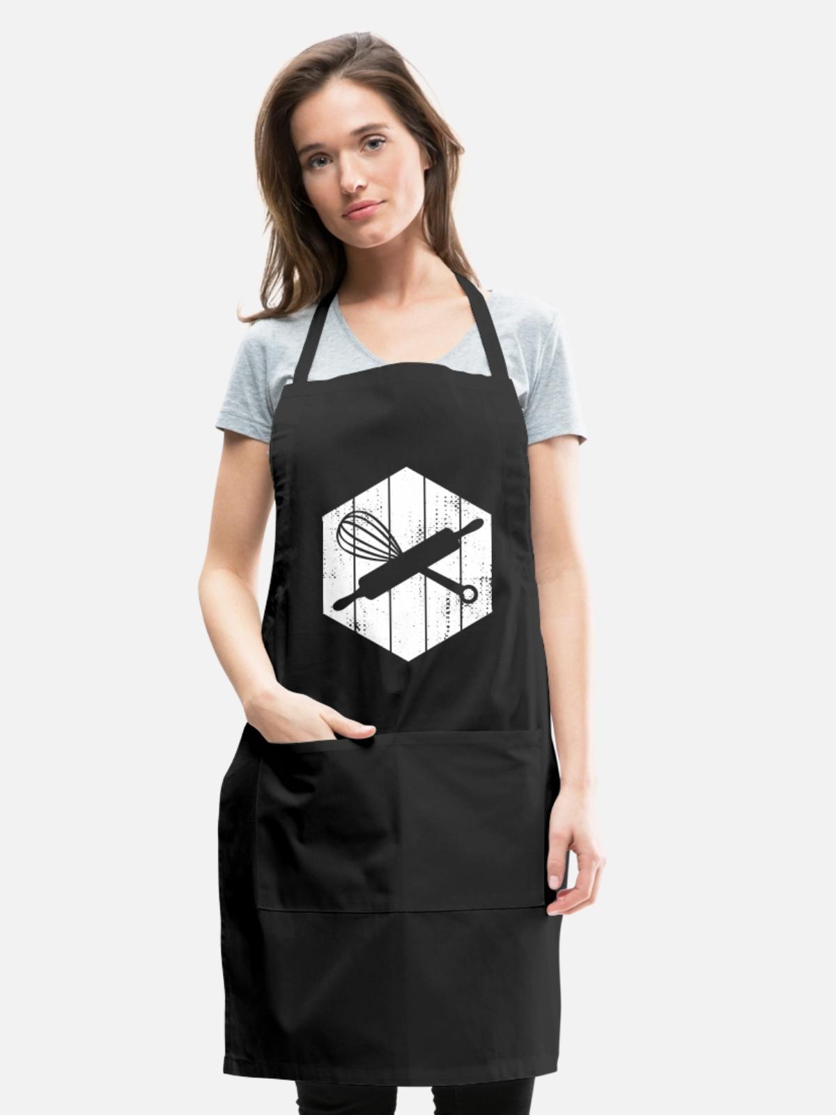 Rolling Pin Hand Mixer - Adjustable Apron - black - Front - Julia (174cm)
