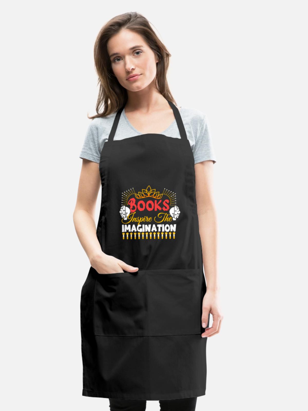 Books Inspire The Imagination - Adjustable Apron - black - Front - Julia (174cm)