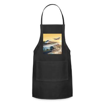 European Travel Journey Poster - Adjustable Apron - black - Front - Julia (174cm)