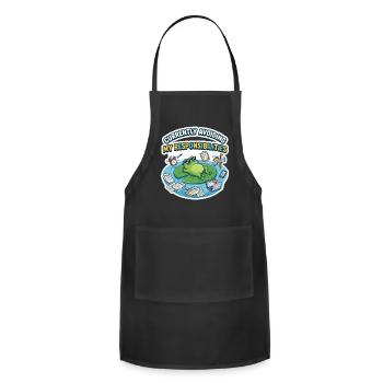 Funny Frog Avoiding Responsibilities Design - Adjustable Apron - black - Front - Julia (174cm)