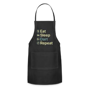 Eat Sleep Darts Repeat Funny Dart Player Gift - Adjustable Apron - black - Front - Julia (174cm)