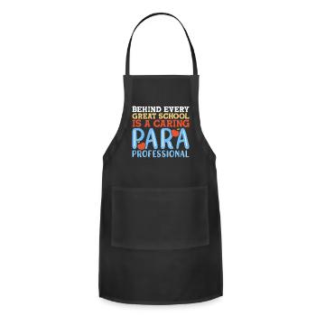 Caring Paraprofessional - Adjustable Apron - black - Front - Julia (174cm)