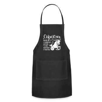 Capricorn Patient Ambitious Cautious Wise - Adjustable Apron - black - Front - Julia (174cm)