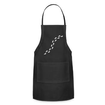 Footstep Trail Diagonal Footprints - Adjustable Apron - black - Front - Julia (174cm)