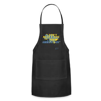 I Don’T Need A Ride I Need Ammunition” - Adjustable Apron - black - Front - Julia (174cm)