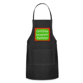 Certified Spaghetti Monster girl - Adjustable Apron - black - Front - Julia (174cm)