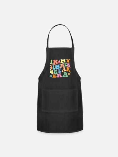 Retro In My Summer Break Era Groovy - Adjustable Apron - black