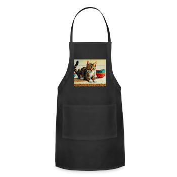 Resting Cat Kitchen - Adjustable Apron - black - Front - Julia (174cm)