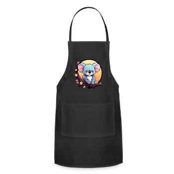 Koala Bear Illustration - Adjustable Apron - black - Front - Julia (174cm)