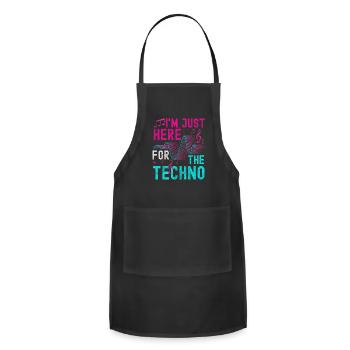 Rave Trance Party Raver - Adjustable Apron - black - Front - Julia (174cm)