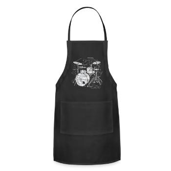 Drum Kit Graphic - Adjustable Apron - black - Front - Julia (174cm)