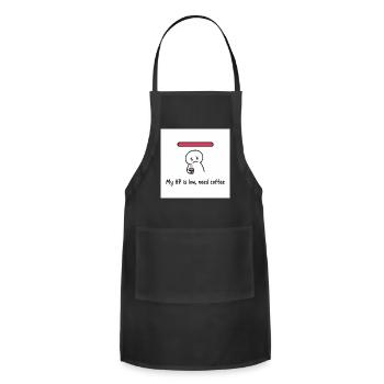 Low HP Coffee Meme Design - Adjustable Apron - black - Front - Julia (174cm)