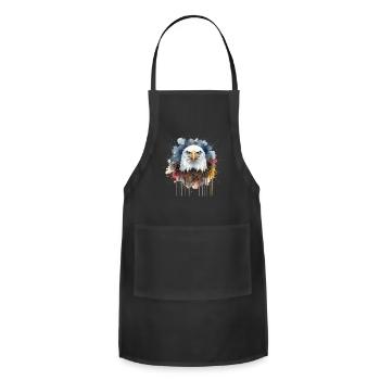 Majestic Eagle Head Watercolor - Adjustable Apron - black - Front - Julia (174cm)